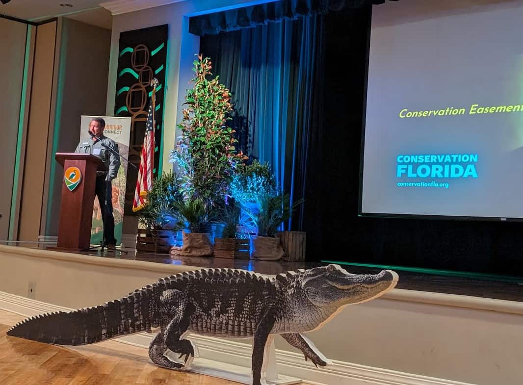 Keynote speaker, National Geographic explorer Ben Masters, addresses the crowd during the 2026 Corridor Connect. (Photo: ©Tammy Gantt)