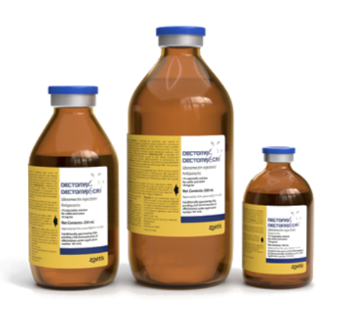 Three different sized brown glass bottles of animal medication. (Photo: ©Zoetis)