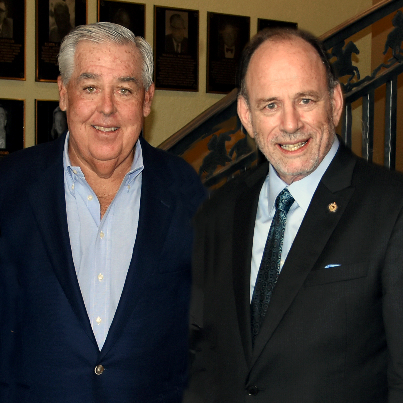 Closely cropped photo taken of John Morgan (left) and Lonny Powell (right), smiling together for a photo. (Photo: ©Judit Seipert)